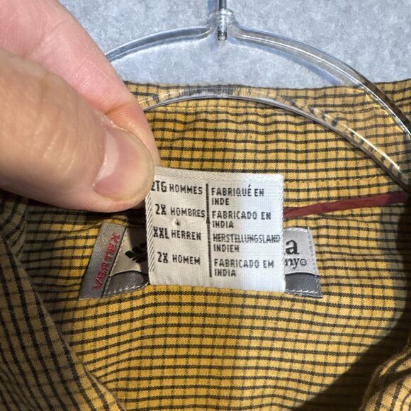 Columbia Vertex Button Down Shirt Mens‎ XXL Long Sleeve Orange Check Casual Work - Picture 7 of 14